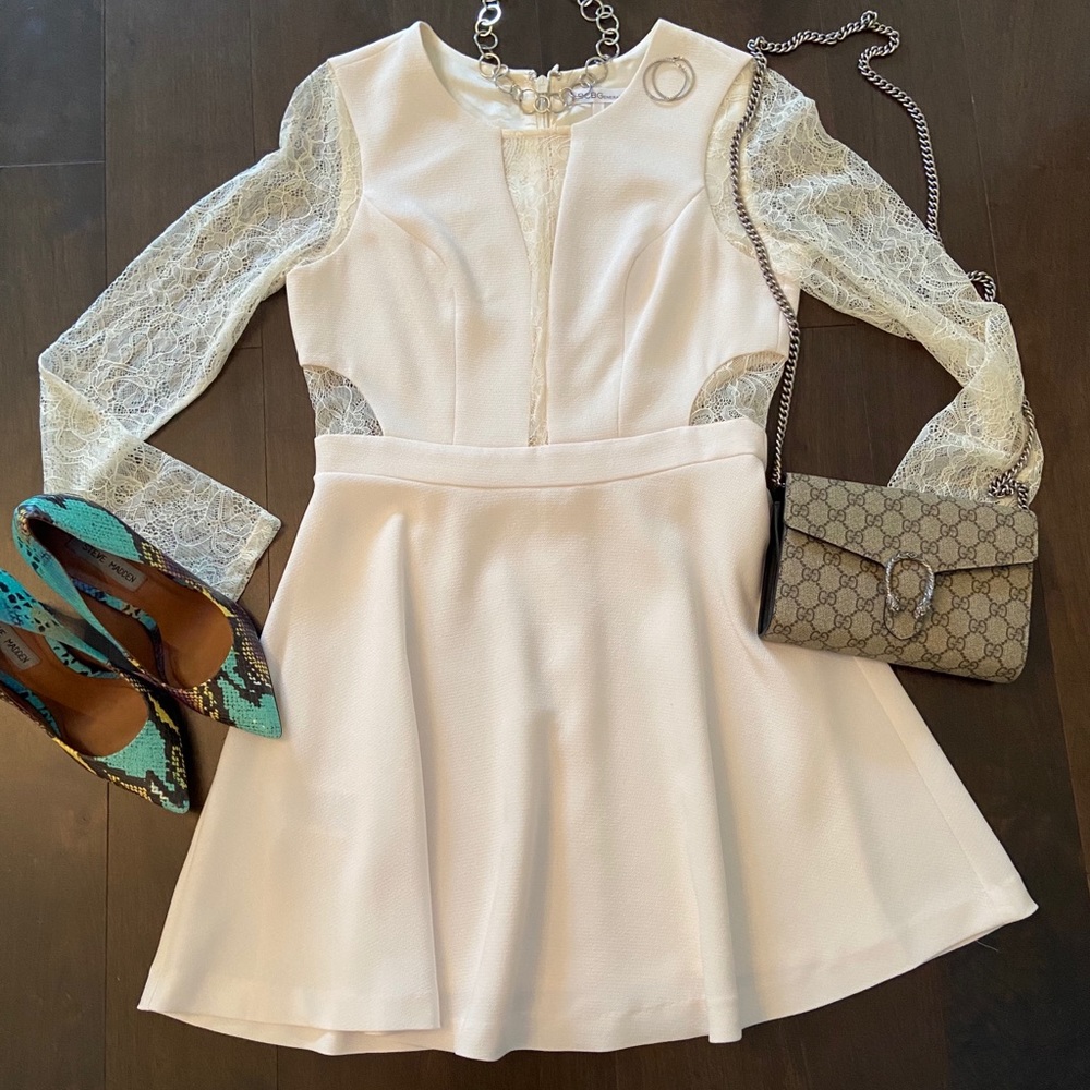 BCBG Max Azeria white lace dress